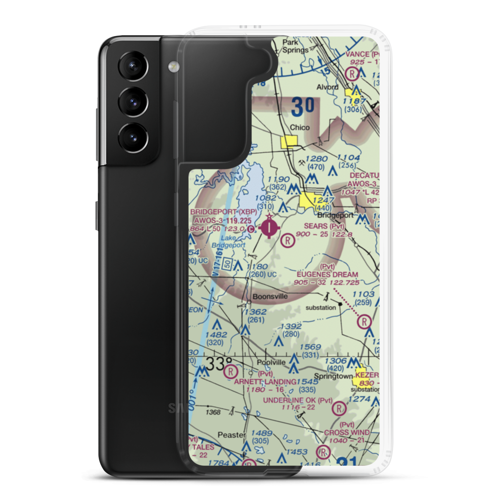 Jim Sears Airport (3TA7) VFR Sectional Samsung Case Samsung Galaxy S21 Plus model shown