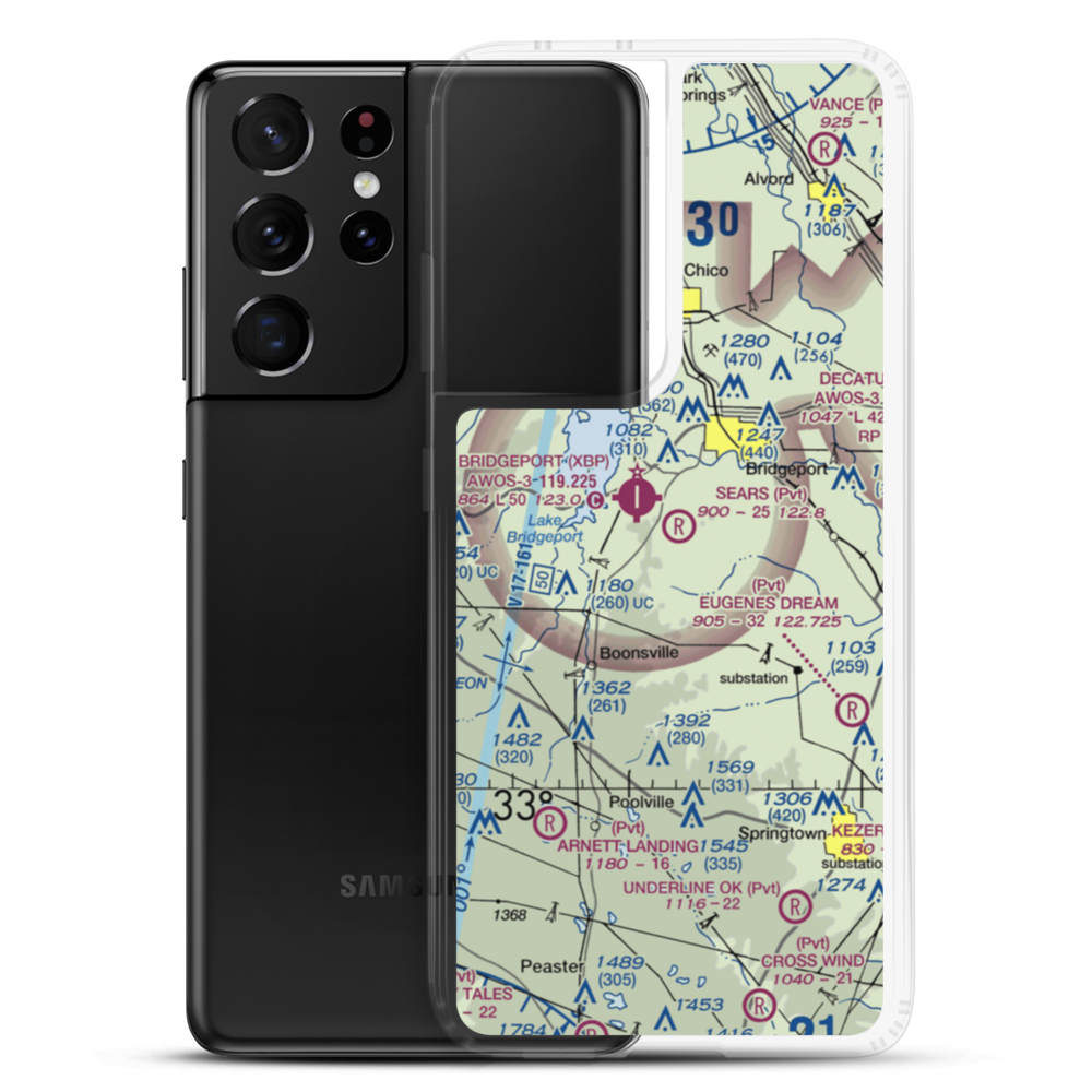 Jim Sears Airport (3TA7) VFR Sectional Samsung Case Samsung Galaxy S21 Ultra model shown