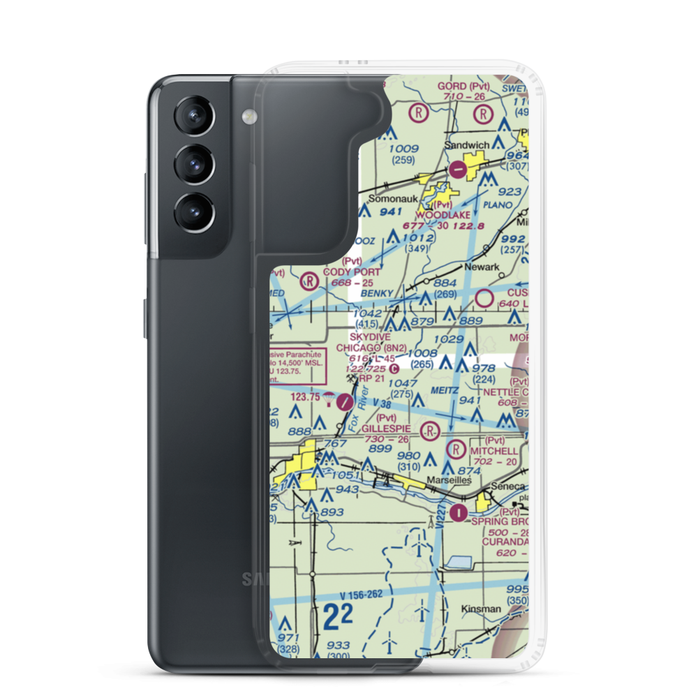 Jim Wehrli Memorial Airport (34IS) VFR Sectional Samsung Case Samsung Galaxy S21 model shown