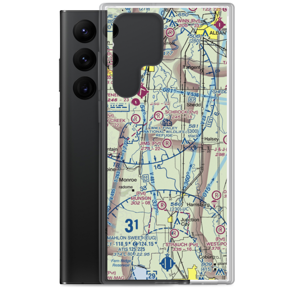 Jim's Airstrip (OG16) VFR Sectional Samsung Case Samsung Galaxy S22 Ultra model shown