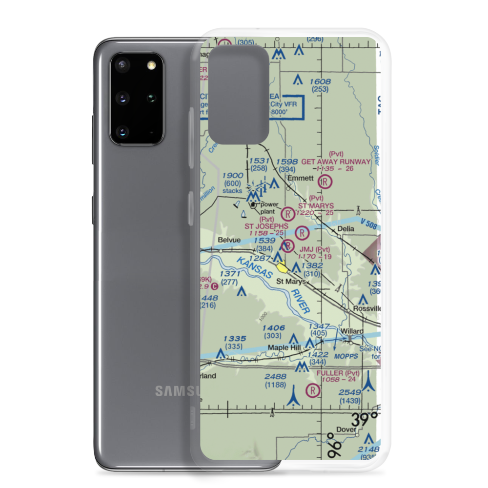 Jmj Landing Airport (02KS) VFR Sectional Samsung Case Samsung Galaxy S20 Plus model shown