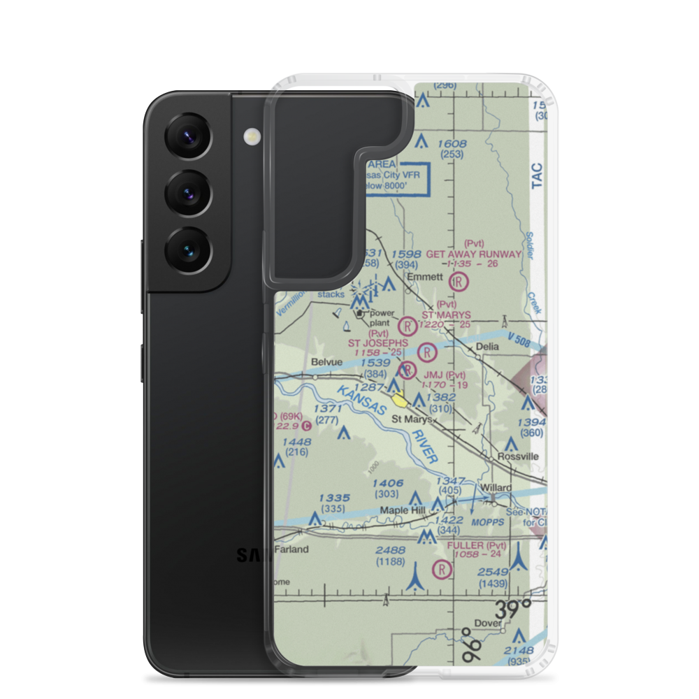 Jmj Landing Airport (02KS) VFR Sectional Samsung Case Samsung Galaxy S22 model shown