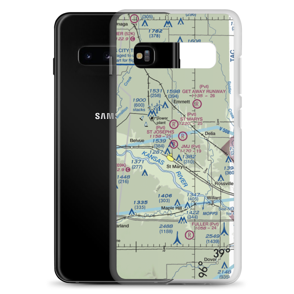 Jmj Landing Airport (02KS) VFR Sectional Samsung Case Samsung Galaxy S10+ model shown
