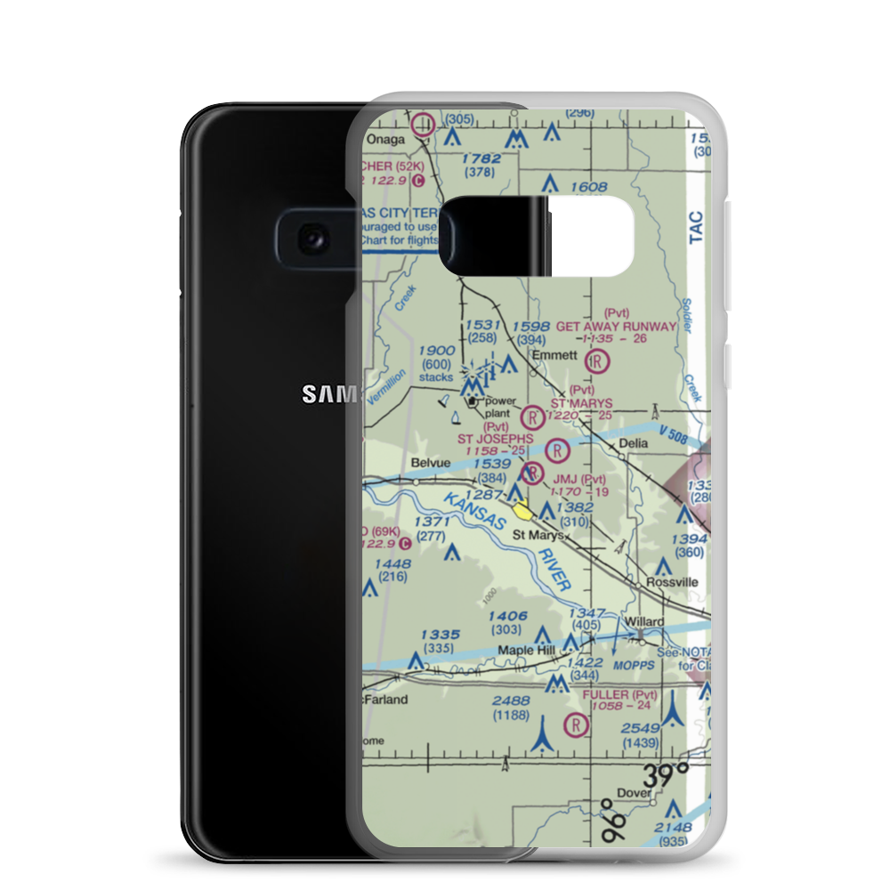 Jmj Landing Airport (02KS) VFR Sectional Samsung Case Samsung Galaxy S10e model shown
