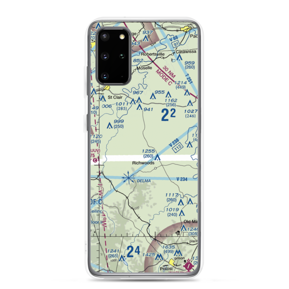 Joan Lake Airport (8MO4) VFR Sectional Samsung Case Samsung Galaxy S20 Plus model shown
