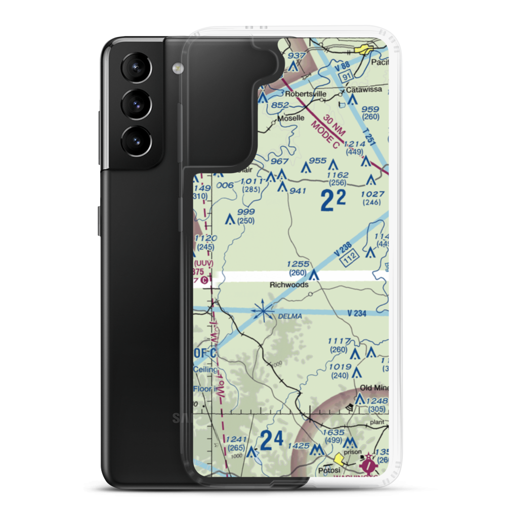 Joan Lake Airport (8MO4) VFR Sectional Samsung Case Samsung Galaxy S21 Plus model shown