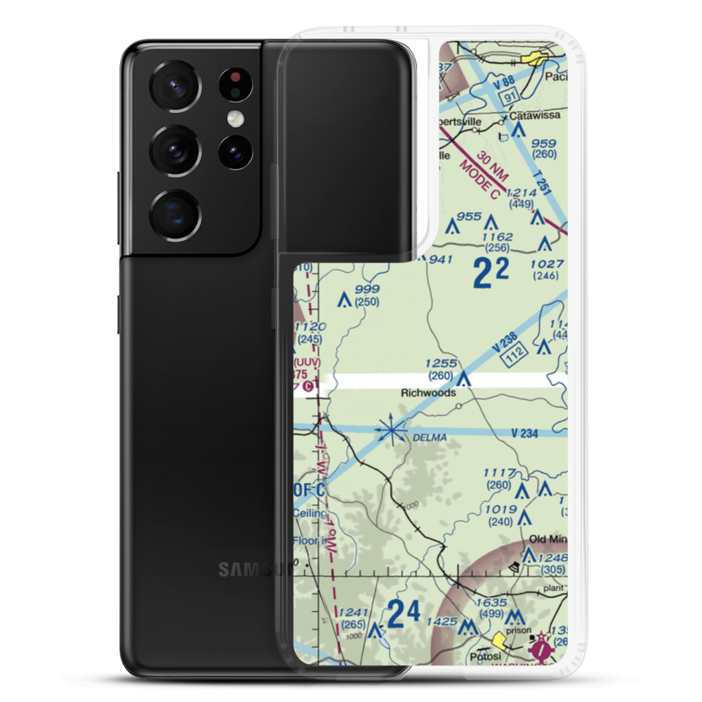 Joan Lake Airport (8MO4) VFR Sectional Samsung Case Samsung Galaxy S21 Ultra model shown