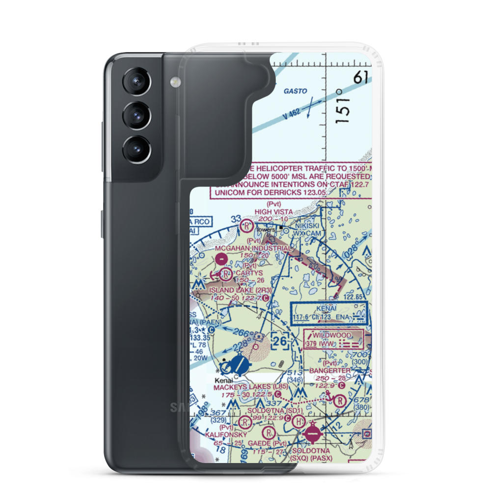 Joe Clouds Seaplane Base (03AK) VFR Sectional Samsung Case Samsung Galaxy S21 model shown