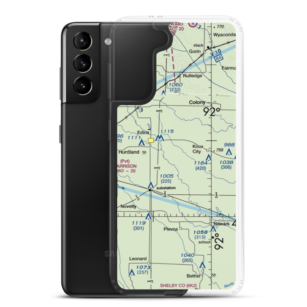 Joe D Lewis Airport (0MO5) VFR Sectional Samsung Case Samsung Galaxy S21 Plus model shown