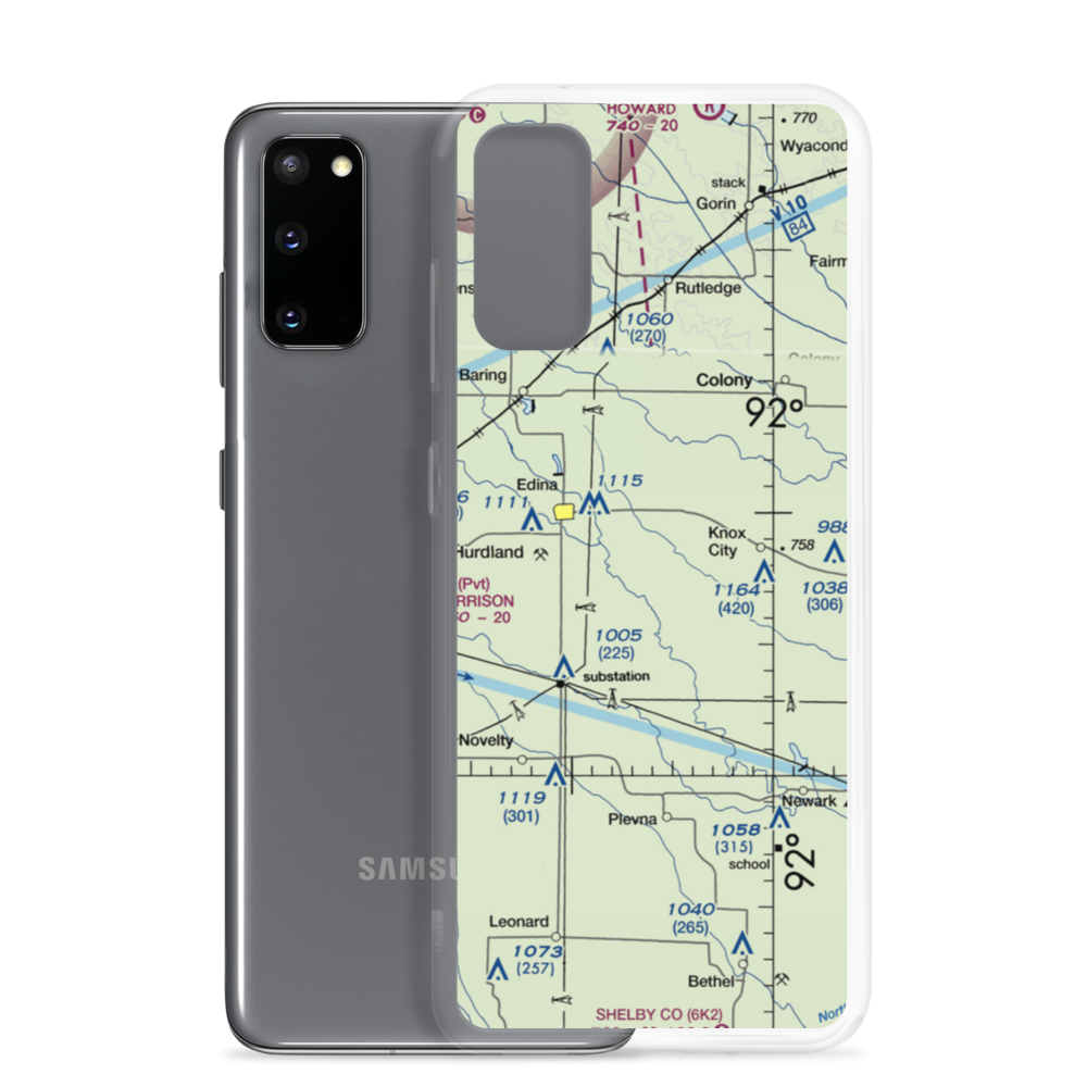 Joe D Lewis Airport (0MO5) VFR Sectional Samsung Case Samsung Galaxy S20 model shown