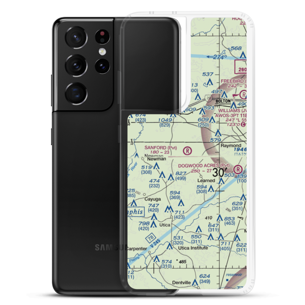 Joe Sanford Field (MS24) VFR Sectional Samsung Case Samsung Galaxy S21 Ultra model shown