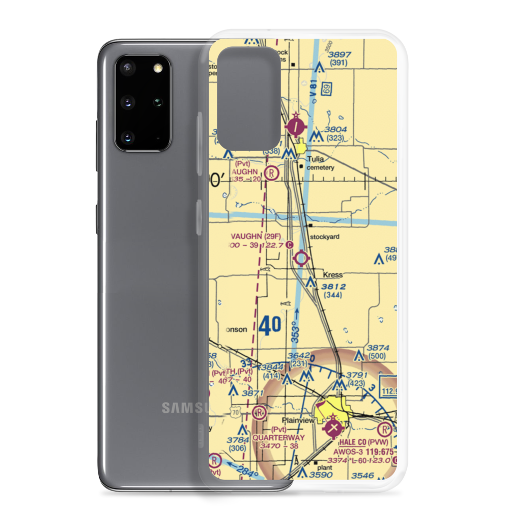 Joe Vaughn Spraying Airport (29F) VFR Sectional Samsung Case Samsung Galaxy S20 Plus model shown