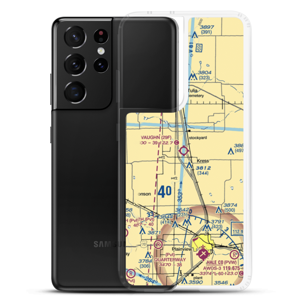 Joe Vaughn Spraying Airport (29F) VFR Sectional Samsung Case Samsung Galaxy S21 Ultra model shown