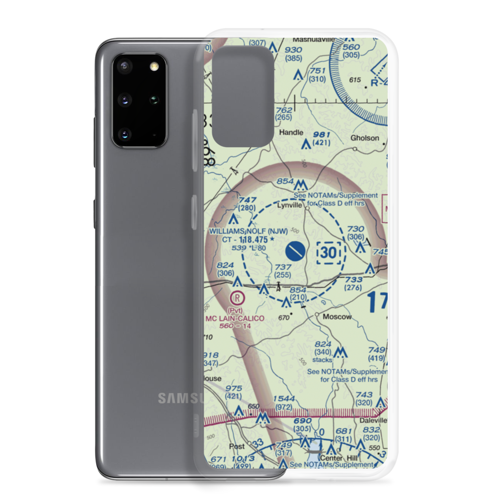 Joe Williams Nolf Airport (NJW) VFR Sectional Samsung Case Samsung Galaxy S20 Plus model shown