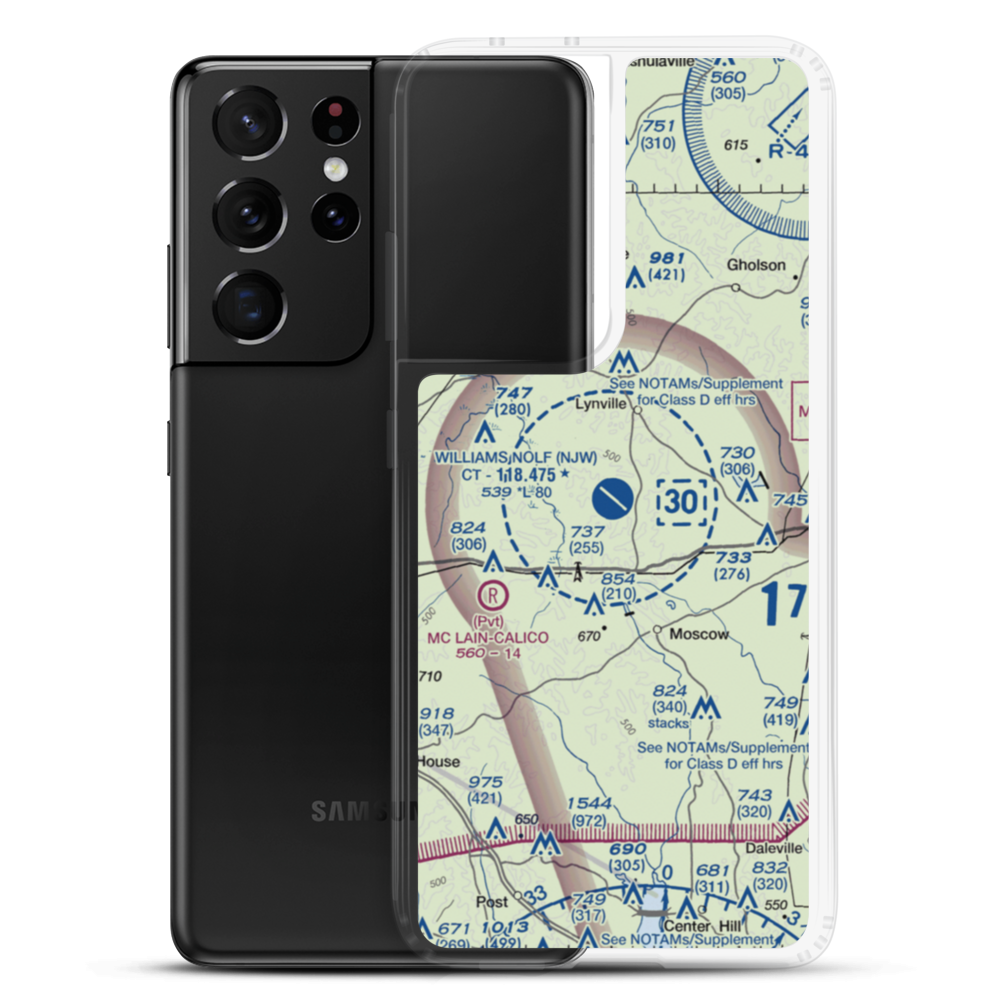 Joe Williams Nolf Airport (NJW) VFR Sectional Samsung Case Samsung Galaxy S21 Ultra model shown