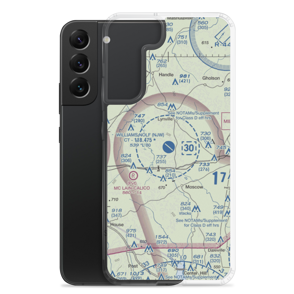 Joe Williams Nolf Airport (NJW) VFR Sectional Samsung Case Samsung Galaxy S22 Plus model shown