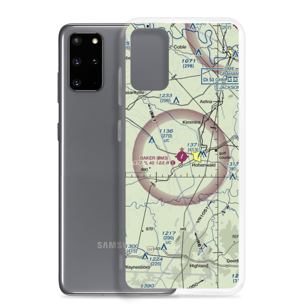 John A Baker Field (0M3) VFR Sectional Samsung Case Samsung Galaxy S20 Plus model shown