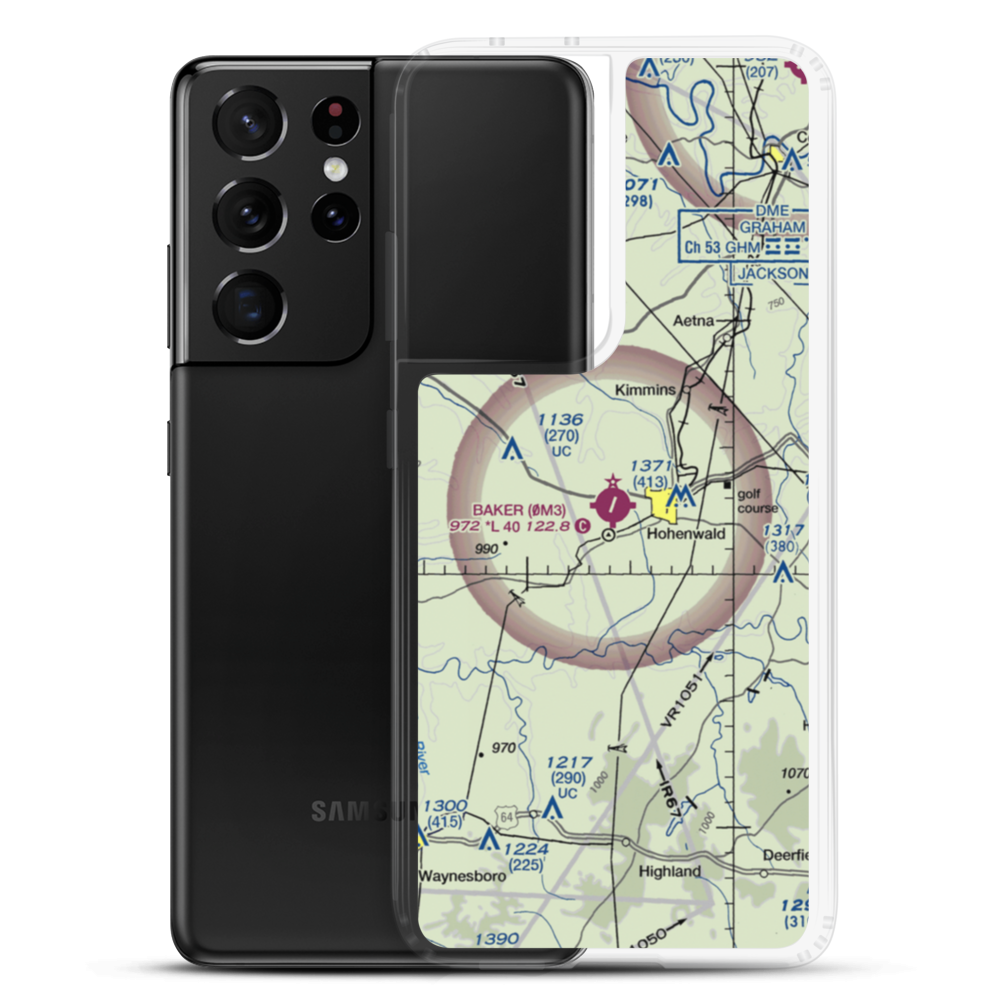 John A Baker Field (0M3) VFR Sectional Samsung Case Samsung Galaxy S21 Ultra model shown