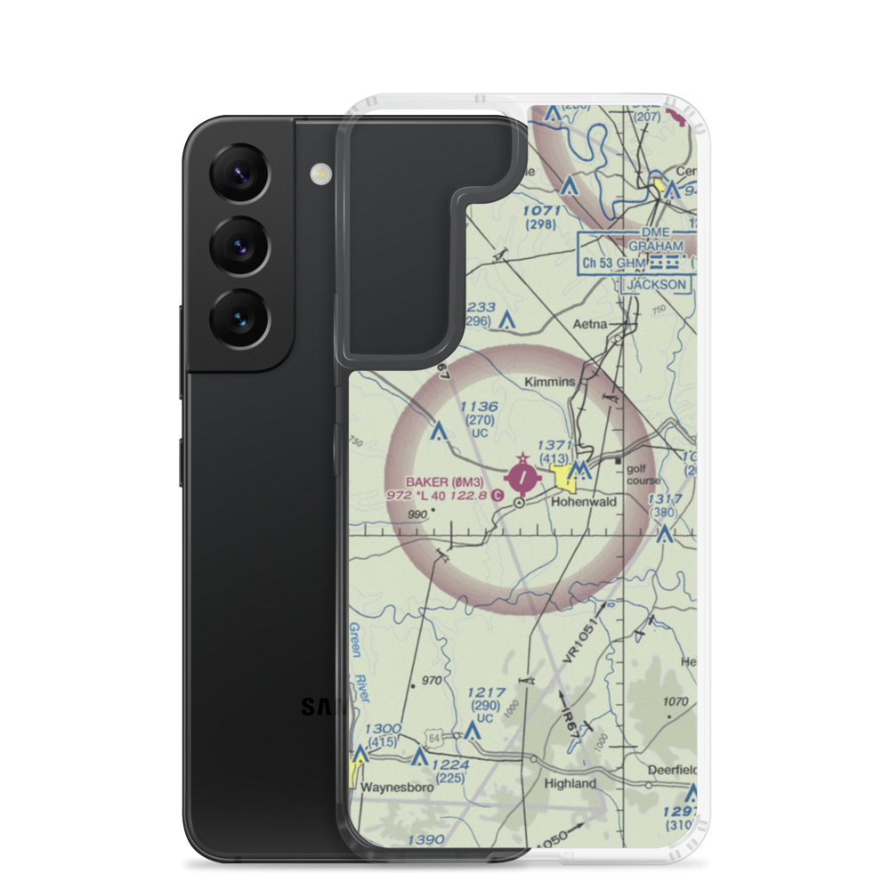 John A Baker Field (0M3) VFR Sectional Samsung Case Samsung Galaxy S22 model shown