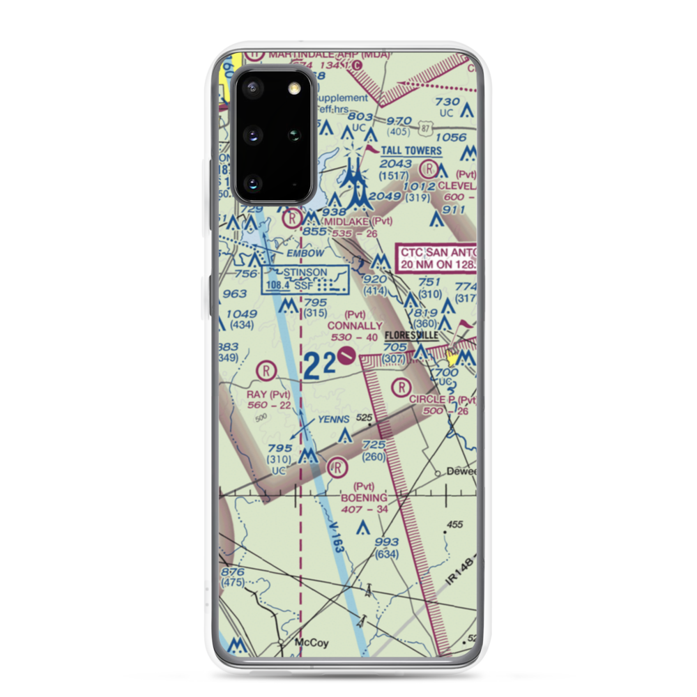 John B Connally Ranch Airport (8TA0) VFR Sectional Samsung Case Samsung Galaxy S20 Plus model shown