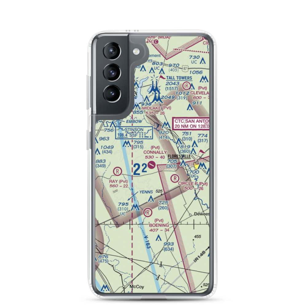 John B Connally Ranch Airport (8TA0) VFR Sectional Samsung Case Samsung Galaxy S21 model shown