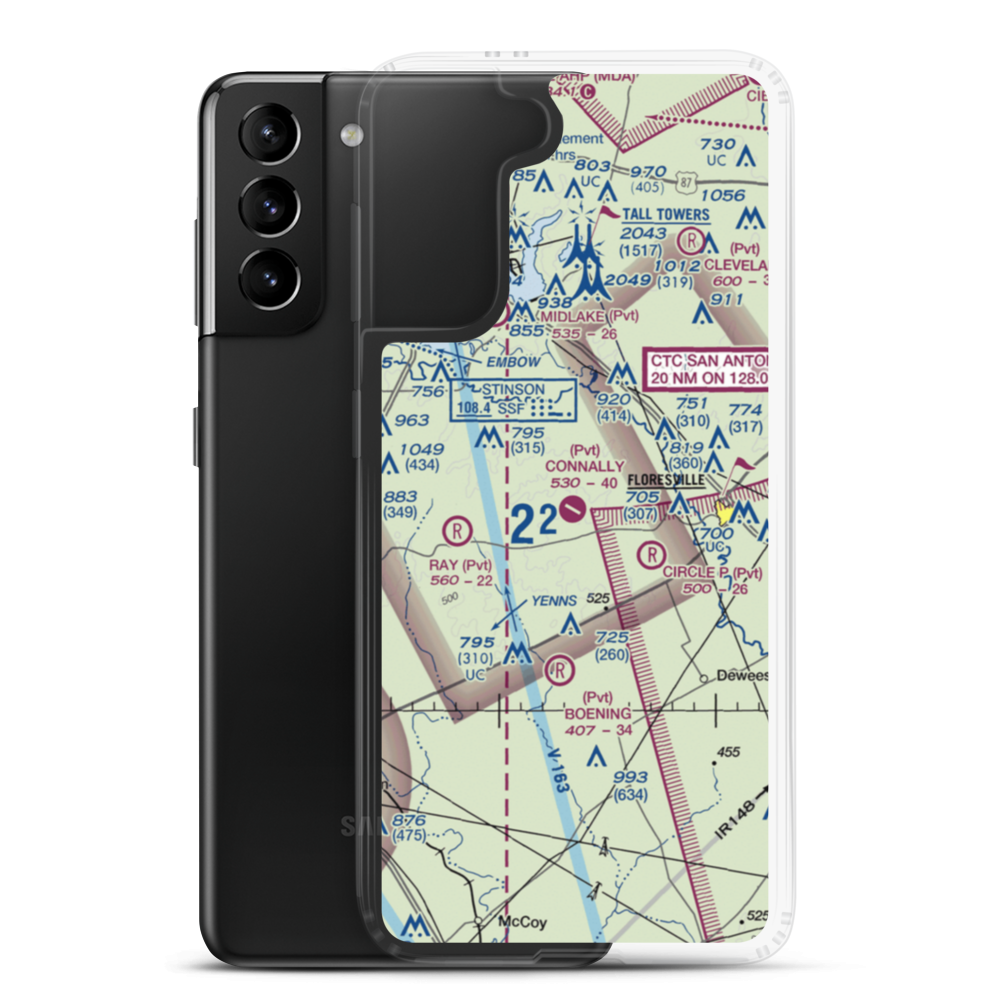 John B Connally Ranch Airport (8TA0) VFR Sectional Samsung Case Samsung Galaxy S21 Plus model shown
