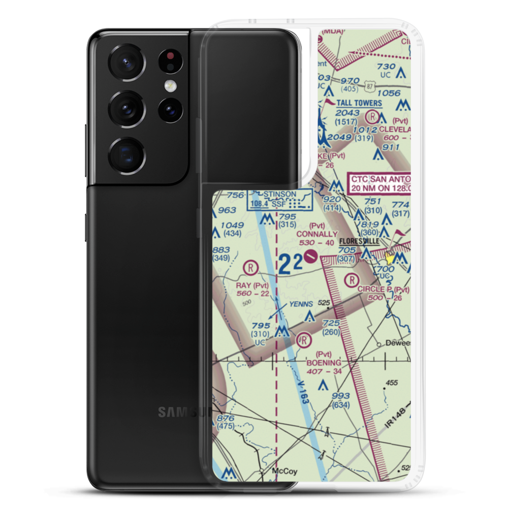 John B Connally Ranch Airport (8TA0) VFR Sectional Samsung Case Samsung Galaxy S21 Ultra model shown