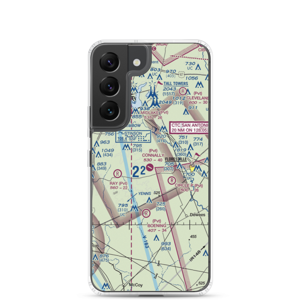 John B Connally Ranch Airport (8TA0) VFR Sectional Samsung Case Samsung Galaxy S22 model shown
