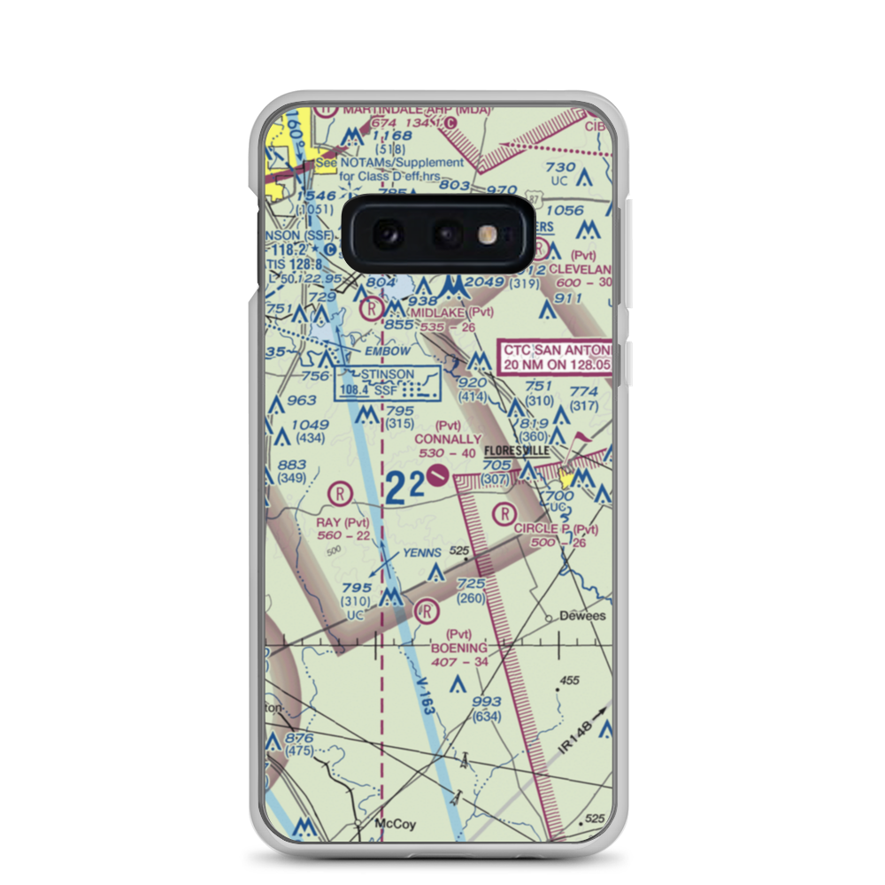 John B Connally Ranch Airport (8TA0) VFR Sectional Samsung Case Samsung Galaxy S10e model shown