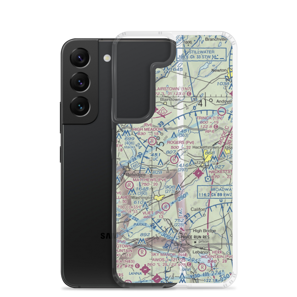 John E. Rogers Airport (NJ65) VFR Sectional Samsung Case Samsung Galaxy S22 model shown