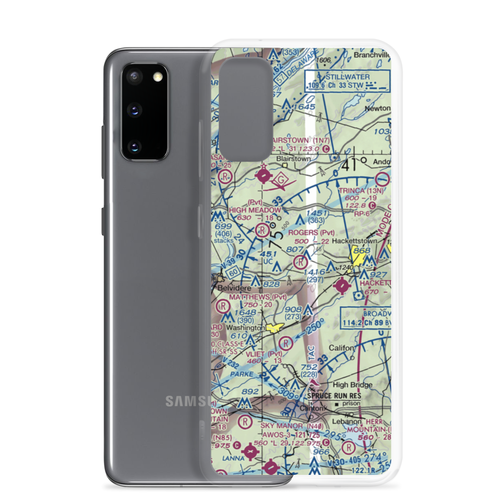 John E. Rogers Airport (NJ65) VFR Sectional Samsung Case Samsung Galaxy S20 model shown