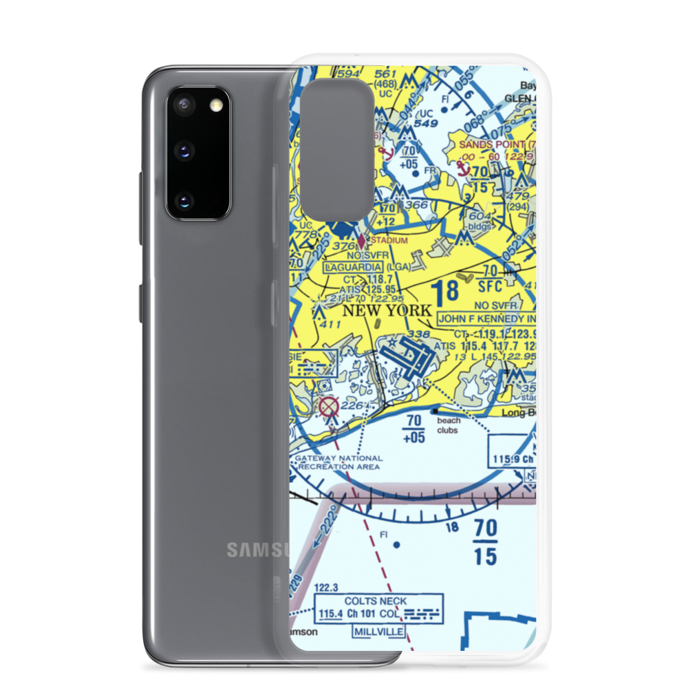 John F Kennedy International Airport (JFK) VFR Sectional Samsung Case Samsung Galaxy S20 model shown