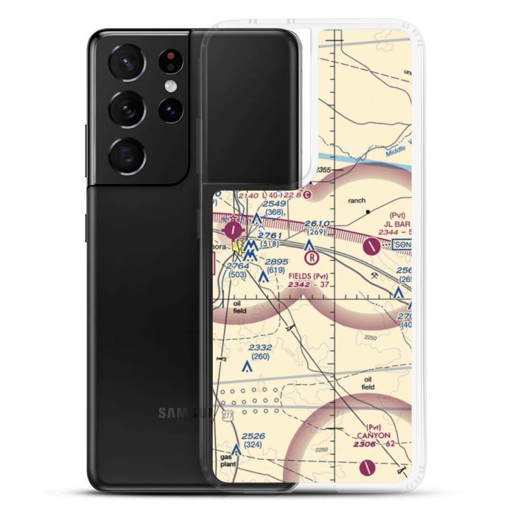 John Fields Ranch Airport (0XS2) VFR Sectional Samsung Case Samsung Galaxy S21 Ultra model shown