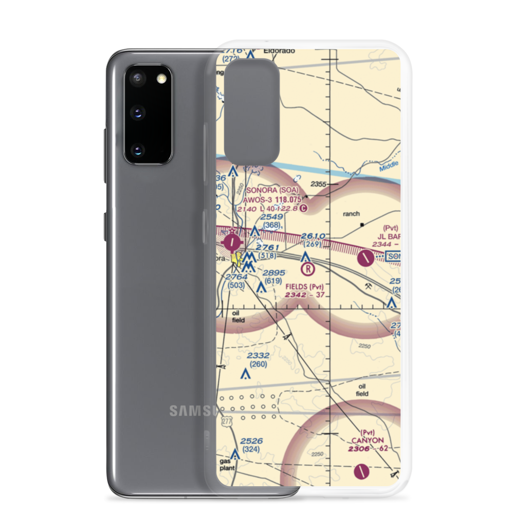 John Fields Ranch Airport (0XS2) VFR Sectional Samsung Case Samsung Galaxy S20 model shown