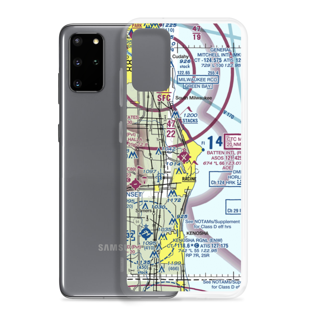 John H Batten Airport (RAC) VFR Sectional Samsung Case Samsung Galaxy S20 Plus model shown