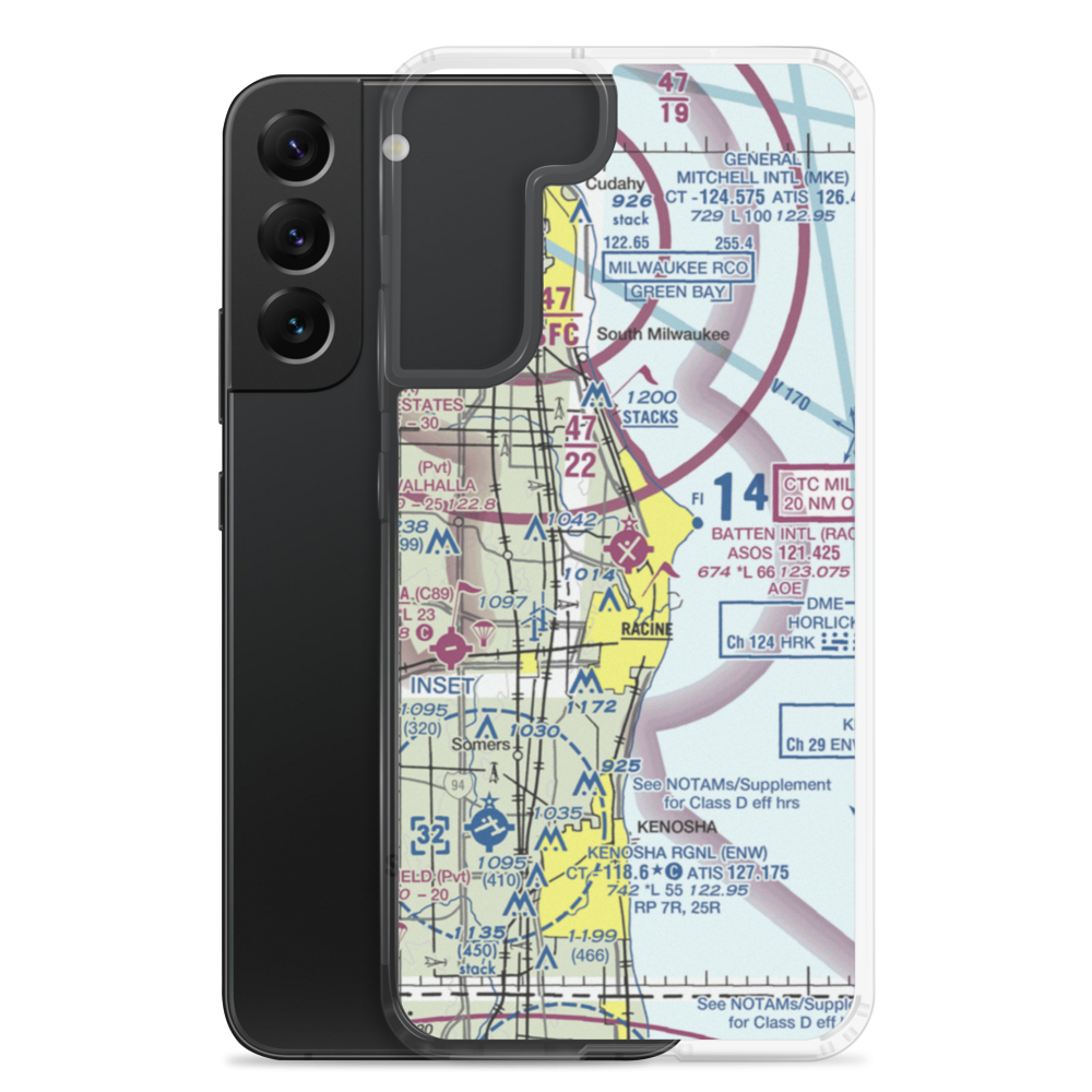 John H Batten Airport (RAC) VFR Sectional Samsung Case Samsung Galaxy S22 Plus model shown