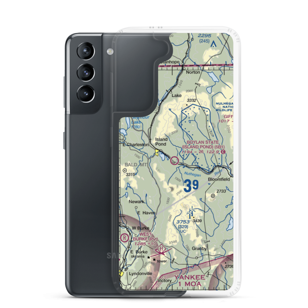 John H Boylan State (Island Pond) Airport (5B1) VFR Sectional Samsung Case Samsung Galaxy S21 model shown