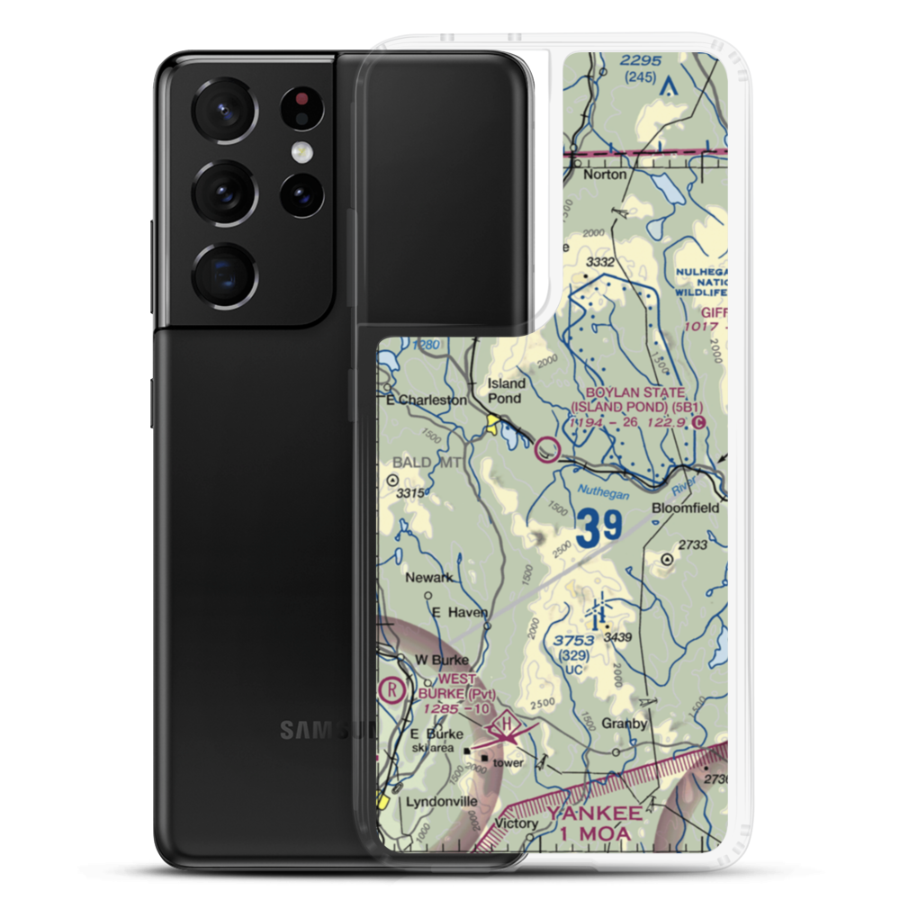 John H Boylan State (Island Pond) Airport (5B1) VFR Sectional Samsung Case Samsung Galaxy S21 Ultra model shown