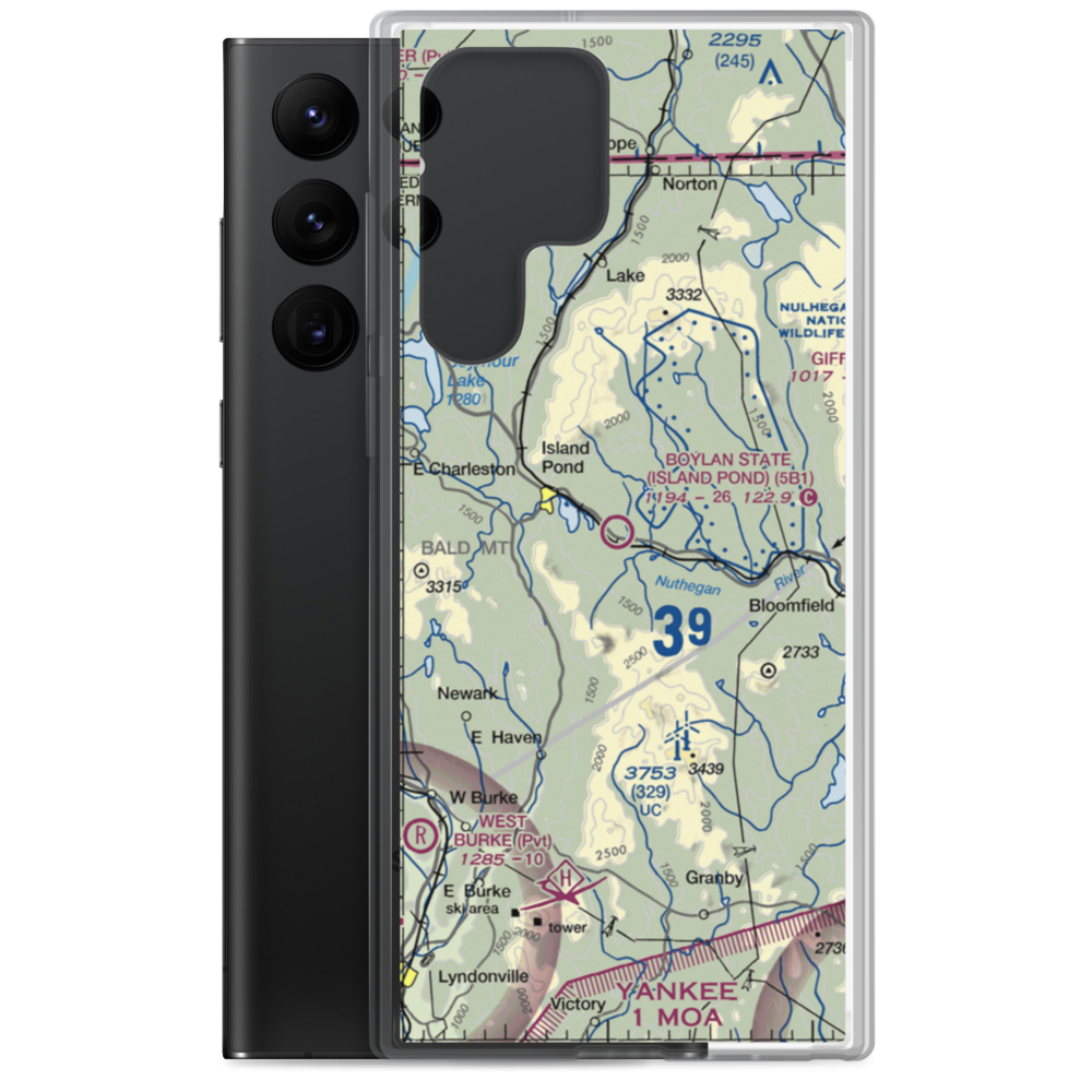 John H Boylan State (Island Pond) Airport (5B1) VFR Sectional Samsung Case Samsung Galaxy S22 Ultra model shown