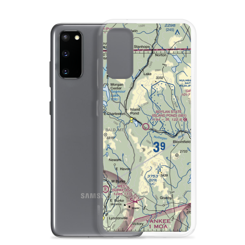 John H Boylan State (Island Pond) Airport (5B1) VFR Sectional Samsung Case Samsung Galaxy S20 model shown