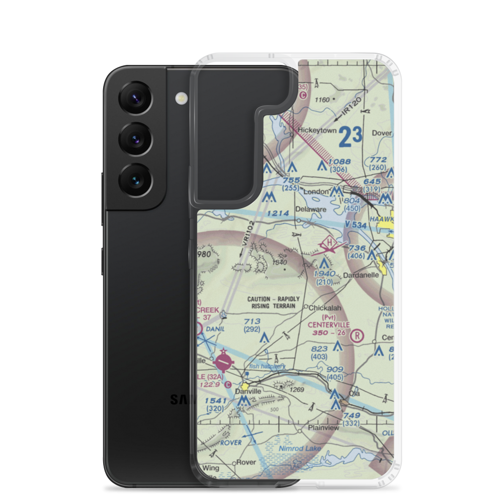 John Harris Field (AR05) VFR Sectional Samsung Case Samsung Galaxy S22 model shown