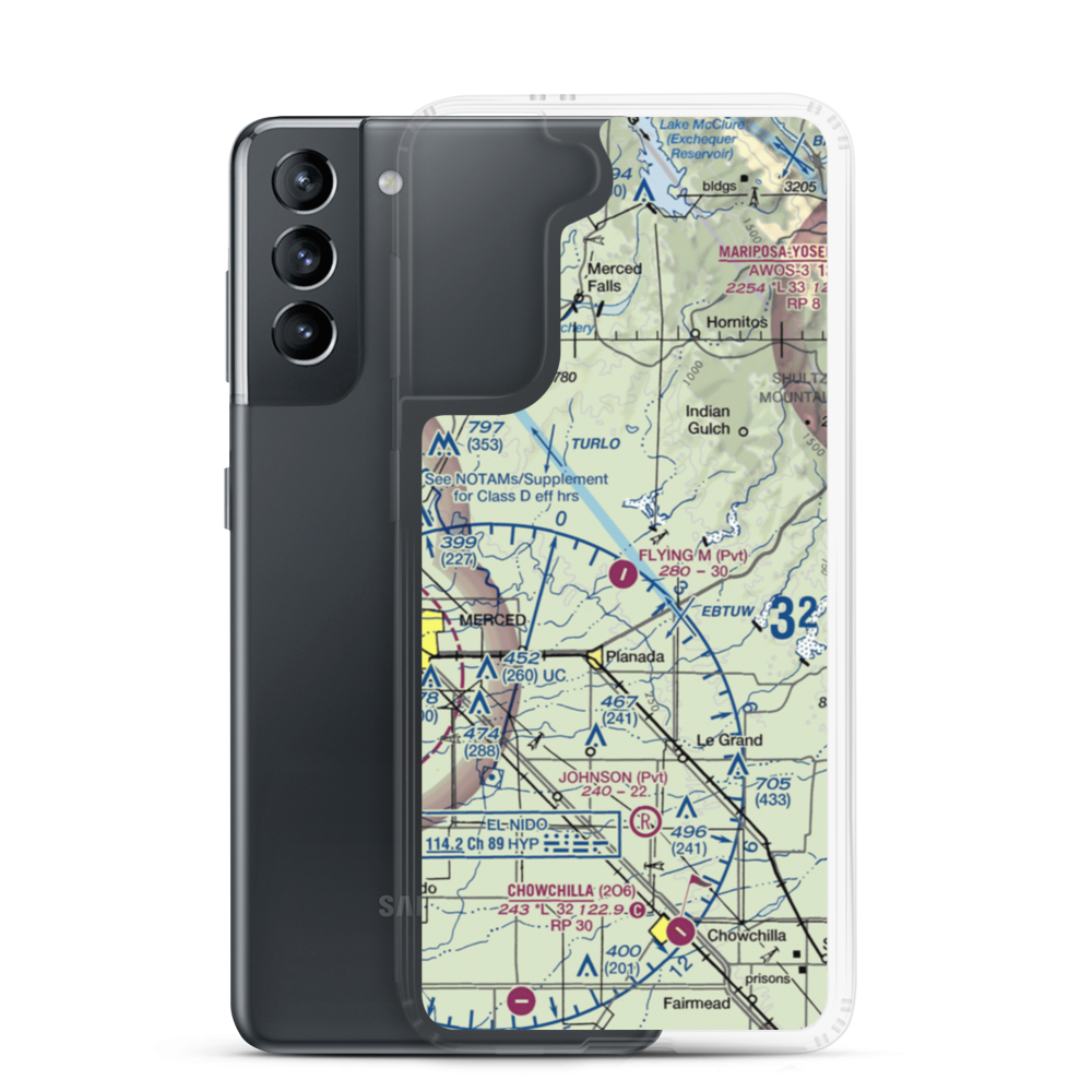 John Myers Airport (CA03) VFR Sectional Samsung Case Samsung Galaxy S21 model shown