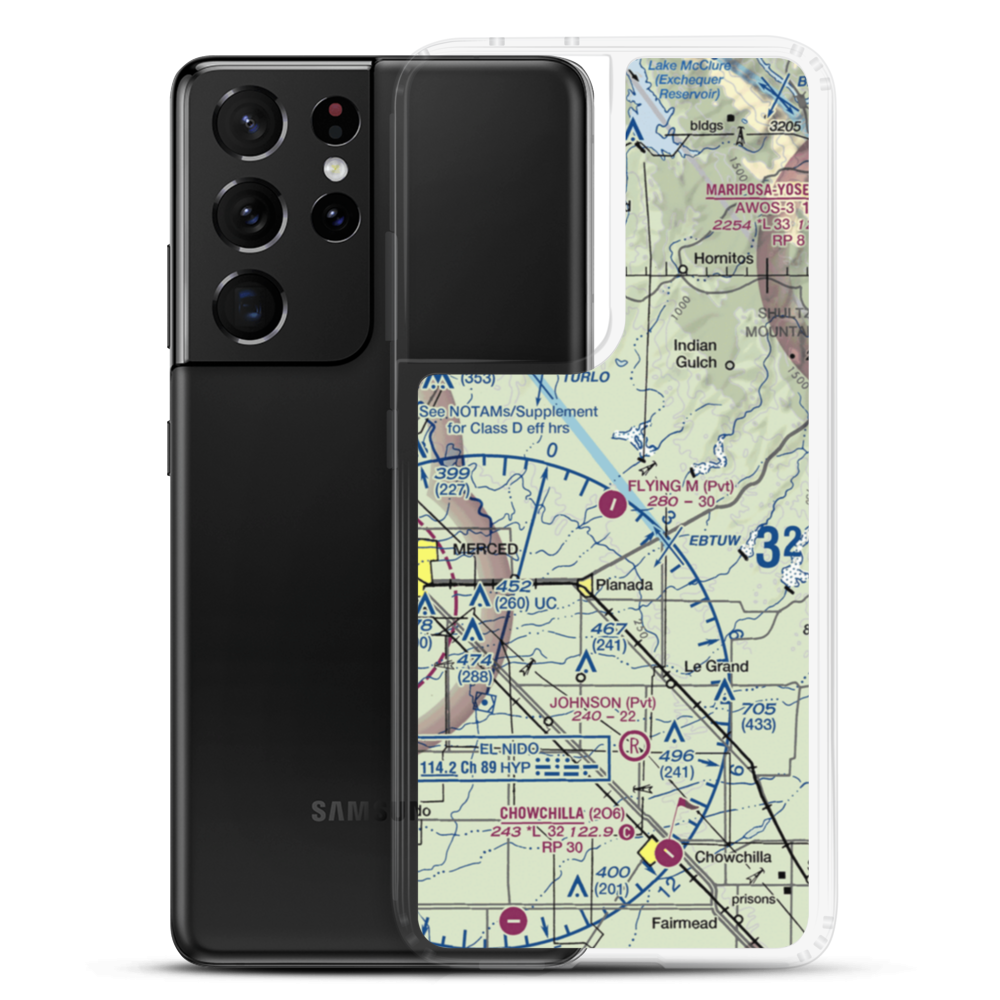 John Myers Airport (CA03) VFR Sectional Samsung Case Samsung Galaxy S21 Ultra model shown