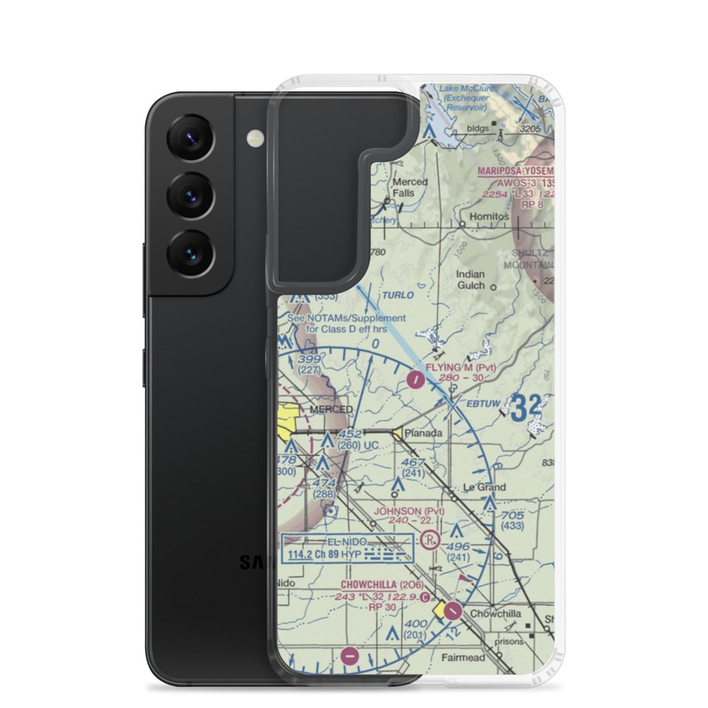 John Myers Airport (CA03) VFR Sectional Samsung Case Samsung Galaxy S22 model shown