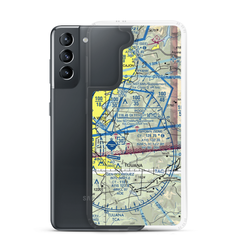 John Nichol's Field Airport (0CL3) VFR Sectional Samsung Case Samsung Galaxy S21 model shown