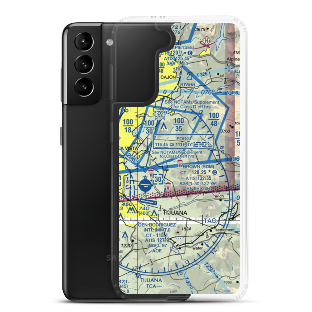 John Nichol's Field Airport (0CL3) VFR Sectional Samsung Case Samsung Galaxy S21 Plus model shown