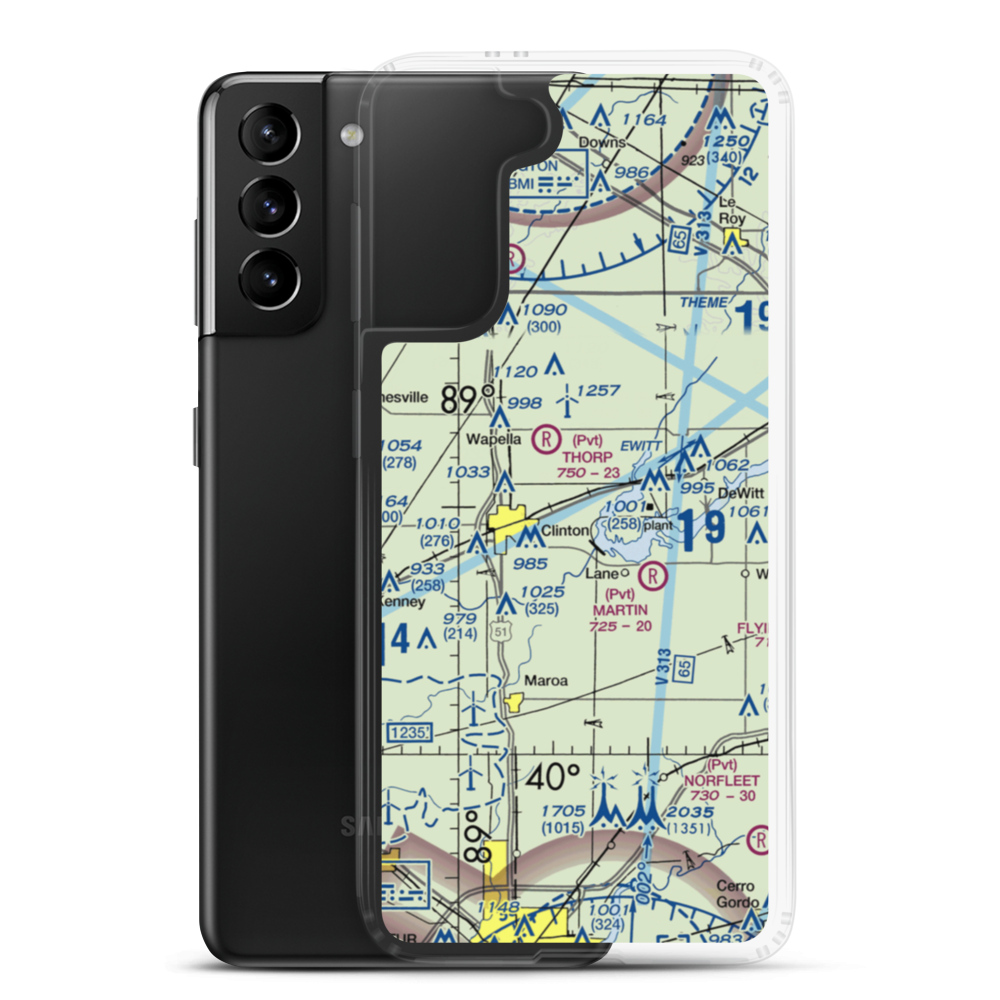 John Scharff Airport (33IL) VFR Sectional Samsung Case Samsung Galaxy S21 Plus model shown