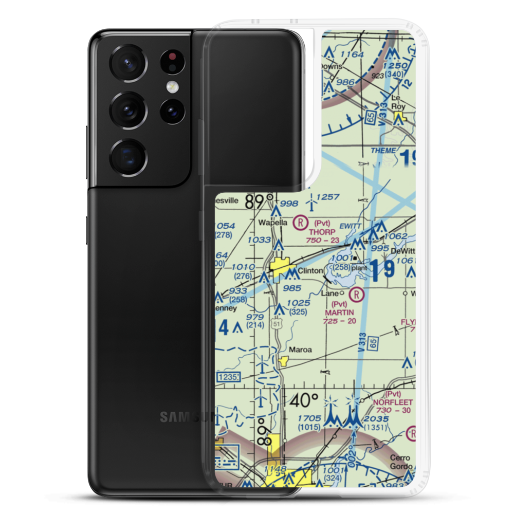 John Scharff Airport (33IL) VFR Sectional Samsung Case Samsung Galaxy S21 Ultra model shown