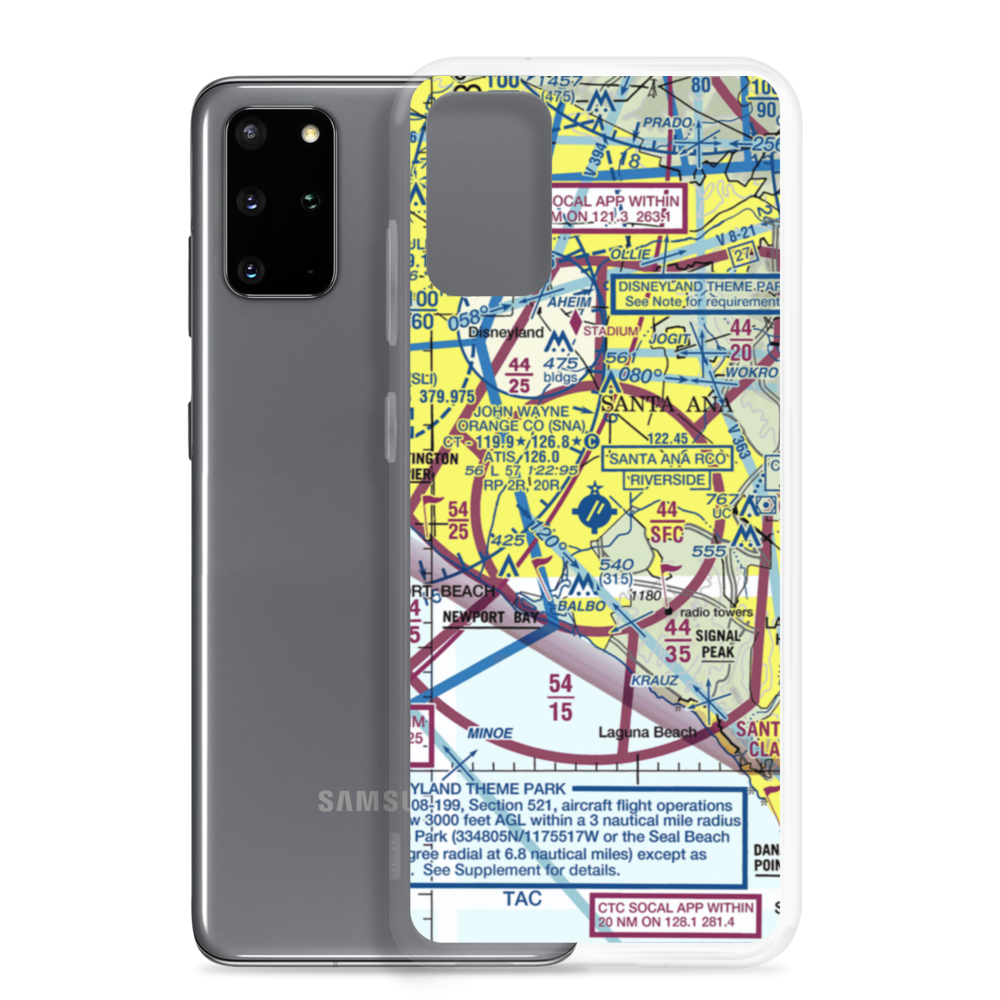John Wayne Airport-Orange County Airport (SNA) VFR Sectional Samsung Case Samsung Galaxy S20 Plus model shown