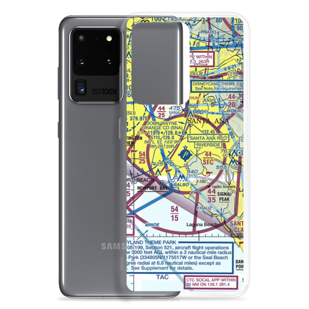 John Wayne Airport-Orange County Airport (SNA) VFR Sectional Samsung Case Samsung Galaxy S20 Ultra model shown